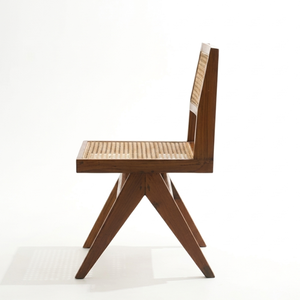 Silla de Comedor Moderna de Madera Maciza y Ratán con Asiento y Respaldo de Mimbre Tejido, Silla Lateral Nórdica sin Brazos para Comedor, Cafetería y Hotel - Product Image 6