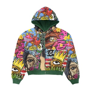 Suministro Directo de Fábrica, Sudadera con Capucha Personalizada con Diseño Sublimado, Cierre de Cremallera, 100% Algodón, Unisex, Estilo Casual y Holgado - Product Image 5