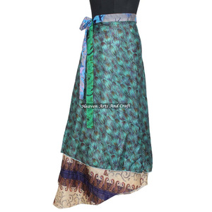 New 38 Inch Length Magic <b>Wrap</b> Silk <b>Skirt</b> Wholesale Reversible Vintage Silk Magic <b>Wrap</b> <b>Skirt</b> 38 Inch Women Boho <b>Wrap</b> Hot Beach - Product Image 1