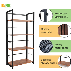 Estante de almacenamiento de estantería de madera barato práctico para solución de organización del hogar de la casa - Product Image 3