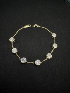 Magnifique bracelet en diamant rond de 5,37 carats cultivé en laboratoire, en or jaune 14 carats pour femmes - Product Image 4