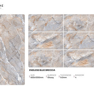 กระเบื้องพอร์ซเลนเคลือบเงา ดีไซน์หรูหรา ขนาด 600x1200 มม. กระเบื้องปูพื้นและผนังขนาดใหญ่ สำหรับตกแต่งภายในสุดหรู - Product Image 1