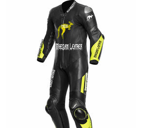 Combinaison de moto en cuir de course, combinaison de moto en cuir épais fabriquée au Pakistan, vêtements de moto, combinaison de course Kangaroo, qualité supérieure - Product Image 1