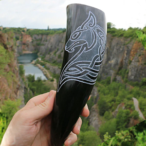 Jarra de Cuerno Vikinga 100% Auténtica, Taza de Cerveza de Cuerno Natural, Jarra Medieval para Miel, Recipiente Nórdico para Banquetes, Vajilla Artesanal - Product Image 4