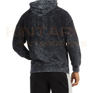 Custom Logo Men Acid Wash Pullover Hoodie Relaxed Fit Washed Hooded Sweatshirt Manufacturer - Product Image 6