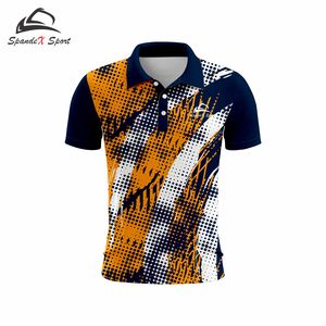 เสื้อยืดกราฟิกถักคุณภาพสูง 100% โพลีเอสเตอร์สำหรับผู้ชาย พิมพ์โลโก้ตามสั่ง แขนสั้น สวมใส่สบาย สีตามสั่ง - Product Image 3