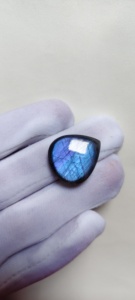 Pierre précieuse naturelle en labradorite bleue, taille poire, pour la fabrication de bijoux, collier, pendentif, décoration - Product Image 6