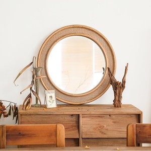 Espejo de Pared Circular de Madera de Mango Estilo Bohemio con Incrustaciones de Ratán - Hecho a Mano y Ecológico de 25 Pulgadas al por Mayor - Product Image 5