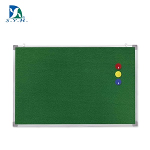 S.Y.H. Green Velvet Bulletin <b>Board</b> with Aluminum Frame Magnetic 45x60cm Customized Logo for <b>Message</b> Display - Product Image 1