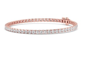 Classic 5.05 ctw Round Brilliant Cut Lab-Grown Diamond Tennis <b>Bracelet</b> 9K Rose Gold - Product Image 6
