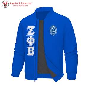 เสื้อแจ็คเก็ตซิปผ้าซาติน Zeta Phi Beta สำหรับผู้ชาย คอตั้งสองด้าน ตัวอักษรด้านหน้า กันลม กันน้ำ แบรนด์ส่วนตัว ขายดี - Product Image 1