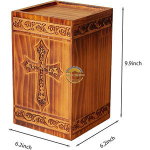 Decorative Wooden Ashes <b>Box</b> with Engraved Lid OEM Funeral Wooden Urn Factory Direct Supply Walnut Wood <b>Memorial</b> Urn <b>for</b> Ashes - Product Image 2