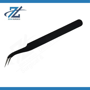 Professional Black Tweezers Set Stainless Steel Pointed Tip <b>Precision</b> Eyebrow Eyelash <b>Tool</b> Manufacture In Pakistan - Product Image 6
