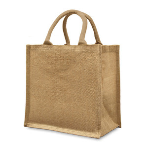 FLYMAX EXIM Sacs de courses moyens en jute blanc de haute qualité, réutilisables et écologiques, en toile pour supermarché et usage quotidien - Product Image 5