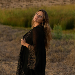 Kimono Sagrado con Estampado Dorado de Diosa, Cárdigan Hecho a Mano para Festivales, Ropa Bohemia, Prenda de Capas para Mujer, Uso Diario - Product Image 2