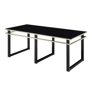 Set Moderno di 3 Tavolini da Caffè Neri con Piano in Vetro Temperato e Struttura in Metallo per Soggiorno - Tavolini Occasionali - Product Image 3