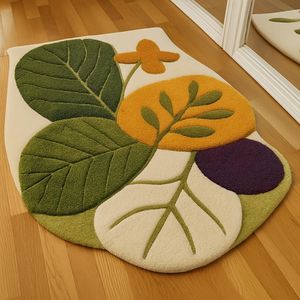 Alfombra de Lana Hecha a Mano con Forma de Charco de Agua, Diseño Asimétrico de Líquido Derramado, para Galería Moderna - Product Image 2