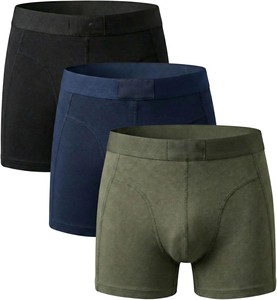 Caleçons Boxers Mi-Hauts en Coton/Spandex pour Hommes, Tricotés, Respirants, Séchage Rapide, Écologiques, Extensibles, Confortables, Élastiques, à Motifs Floraux - Product Image 1