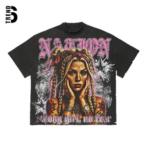 Nueva Camiseta Oversize para Mujer, Cuello Redondo, Manga Corta, Lentejuelas, Estampado de Ojos Personalizado, Corte Holgado, 100% Algodón, Ligera, Tejido Jersey Ecológico - Product Image 4