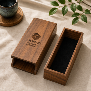 Boîte à tiroir coulissant en bois massif sur mesure avec finition en bois naturel pour l'emballage de produits haut de gamme - Product Image 3