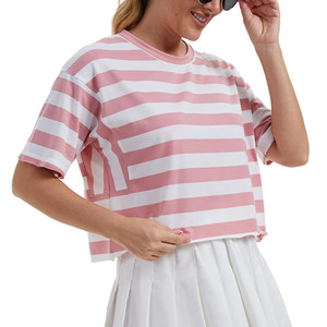 High Quality Custom Design Polyester Cotton Blend Women's <b>Crop</b> <b>T</b>-<b>shirts</b> Custom logo Graphic Women Soft Slim <b>Fit</b> <b>t</b> <b>Shirt</b> Women - Product Image 4
