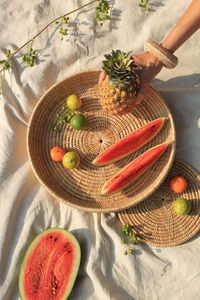 Vietnam Handwoven Rattan Tray | Handmade Rattan Serving Tray with Handles - Eco-Friendly Woven <b>Basket</b> Tray for Home & Hotel - Product Image 4