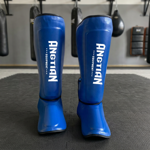 ANGTIAN Protectores de Espinilla de Cuero Ecológico para MMA, Muay Thai y Kickboxing - Protectores de Empeine Duraderos - Product Image 4