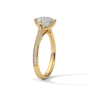แหวนเพชรทองคำ 14K เพชรเพาะเลี้ยงในห้องปฏิบัติการ แหวนทองคำแท้ 18K สำหรับผู้หญิง สไตล์คลาสสิก รับรองโดย IGI แหวนหมั้น แหวนครบรอบ - Product Image 6