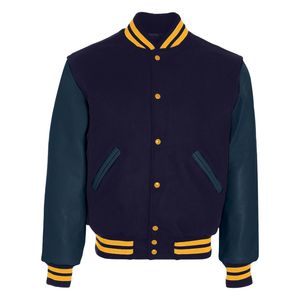 Blousons d'hiver de baseball pour hommes 2025 en gros avec lettrage, vestes universitaires vierges - Product Image 4