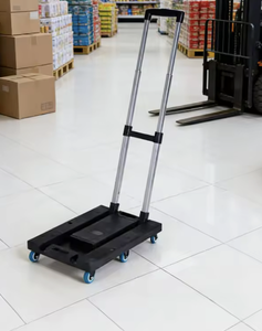 OEM/ODM Customizable Aluminum Alloy Platform <b>Trolley</b> Cart <b>4</b>-<b>Wheel</b> Warehouse Moving Cart 150kg Heavy Duty Utility Truck - Product Image 4