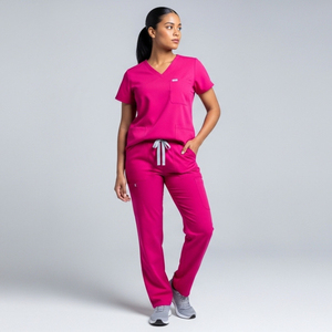 Woven Nurse <b>Scrubs</b> Uniform <b>Set</b> for Hospital Staff Stand Collar Custom Color Medical Apparel Breathable Comfortable <b>Scrub</b> <b>Sets</b> - Product Image 4