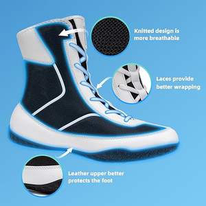 Bottes de lutte et de boxe ROMEO INDUSTRY pour hommes, largeur large, montantes, respirantes, légères, antidérapantes, en PU, pour la compétition et l'entraînement - Product Image 6