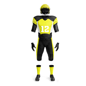 Uniforme de football américain personnalisé de qualité supérieure en gros / Tenue d'équipe 100 % polyester imprimée par sublimation à séchage rapide avec taille élastique - Product Image 3
