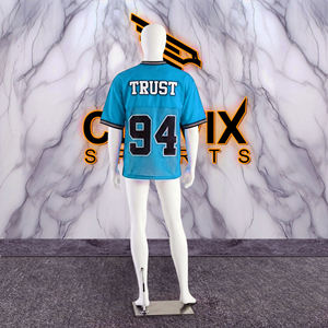 Camiseta Deportiva Trust 94 de Malla Azul para Hombre, Manga Corta, Cuello Redondo, Transpirable, Tejido de Punto, Corte Regular - Product Image 4
