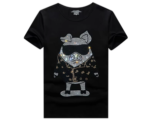 เสื้อยืดผู้ชายลำลองฤดูร้อน ผ้าฝ้าย 100% แขนสั้น ทรงโอเวอร์ไซส์ พิมพ์ลายเพชร ทรงหลวม - Product Image 4