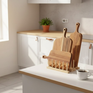 Tabla de cortar de madera multiusos con asa |   Tabla de servir para cocina, para queso, charcutería, pan, frutas, aperitivos y preparación de alimentos - Product Image 4