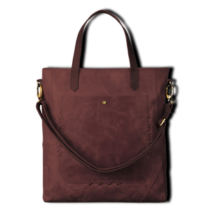 Vintage Leather Brown Tote Bag Retro Shoulder Handbag Zipper Closure Large Capacity for Travel Shopping and laptop bag - Product Image 5