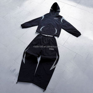 Conjunto Deportivo Personalizable de Nylon para Hombre, Chaqueta Cortavientos y Pantalones Deportivos con Rayas, Traje Deportivo Cortavientos - Product Image 5