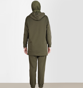 <b>Islamic</b> Clothing Best Seller Hoodie Tracksuits Women Muslim OEM Service Terry Woven Autumn Females Elongated Modest Track Suits - Product Image 2