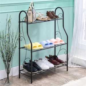 Durable 4 Tier Black Metal Shoe Rack Organizer with <b>Open</b> Frame Design for Heels Flats and Sneakers - Product Image 3