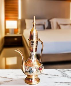 Nakkashi bidri ทองเหลืองวินเทจสไตล์ showpiece เหยือกตกแต่งด้วยมือสำหรับบ้าน - Product Image 6