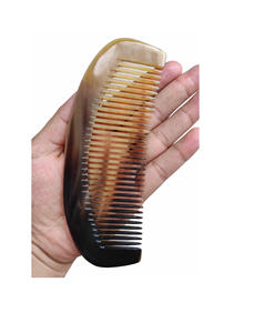 Peine de Cuerno Natural Pulido a Mano, Herramienta Rústica de Lujo para el Cuidado del Cabello - Product Image 5