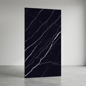 Dalle en pierre frittée en porcelaine Marquina Nero Matt 160x320cm, finition brillante Calacatta Blanc, pour sol extérieur, carrelage en porcelaine pour chambre. - Product Image 4