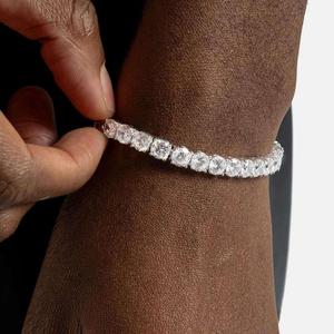 Moissanite <b>Tennis</b> <b>Bracelet</b> Round Cut Iced Out Link <b>Bracelet</b> Luxury Sparkling Jewelry Gift <b>for</b> Women <b>Men</b> - Product Image 3