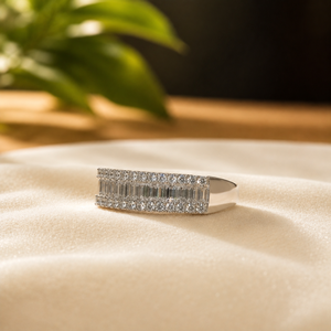 Women's Moissanite Wedding <b>Band</b> <b>Ring</b> 925 Sterling Silver Proposal <b>Ring</b> Baguette Cut Diamond Engagement <b>Ring</b> - Product Image 1