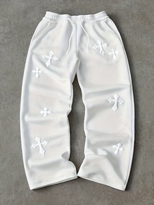 Pantalones Deportivos con Parche Cruzado Bordado Personalizado, Pantalones de Felpa de Alta Densidad, Joggers de Moda Urbana al Por Mayor - Product Image 3