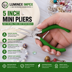 LUMINEX IMPEX LUB=113 <b>Long</b> <b>Nose</b> Stainless Steel Lightweight Smooth Work Jewelry Making Polishing Pliers - Product Image 6