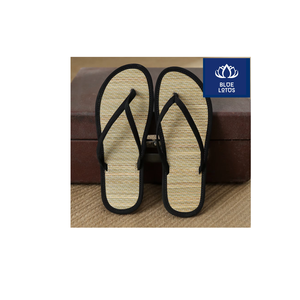 Sandales d'intérieur plates en lin bleu de haute qualité, durables et légers, désodorisants, pour toutes les saisons - Product Image 1