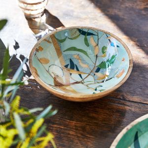Tazón de madera hecho a mano con diseño floral para servir comida, vajilla para fiestas, utensilios de cocina. - Product Image 6