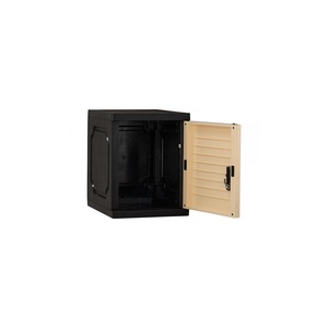 Meuble de rangement cubique moderne en PVC beige et noir avec serrure pour bureau à domicile - Product Image 6